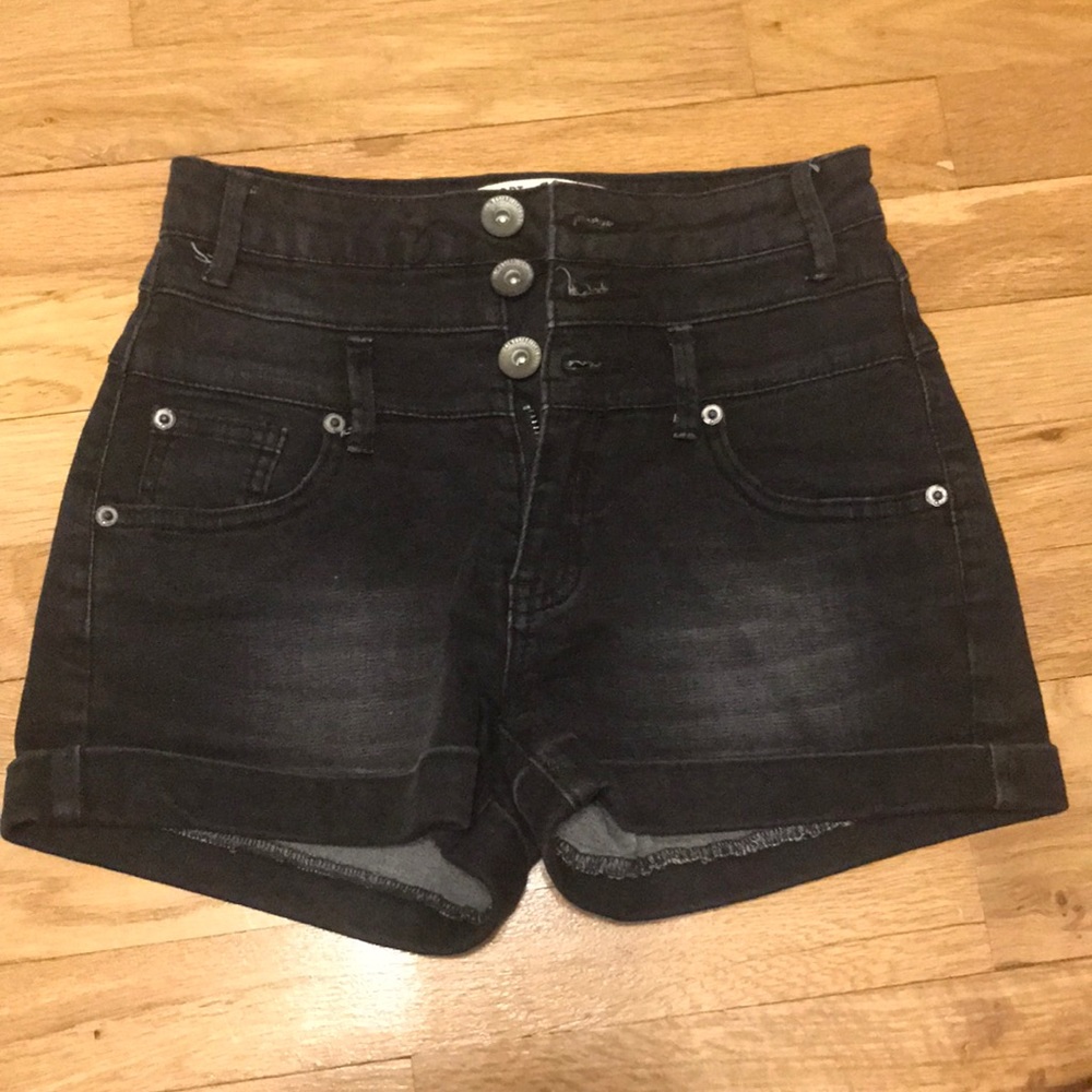 Black high waisted jean shorts